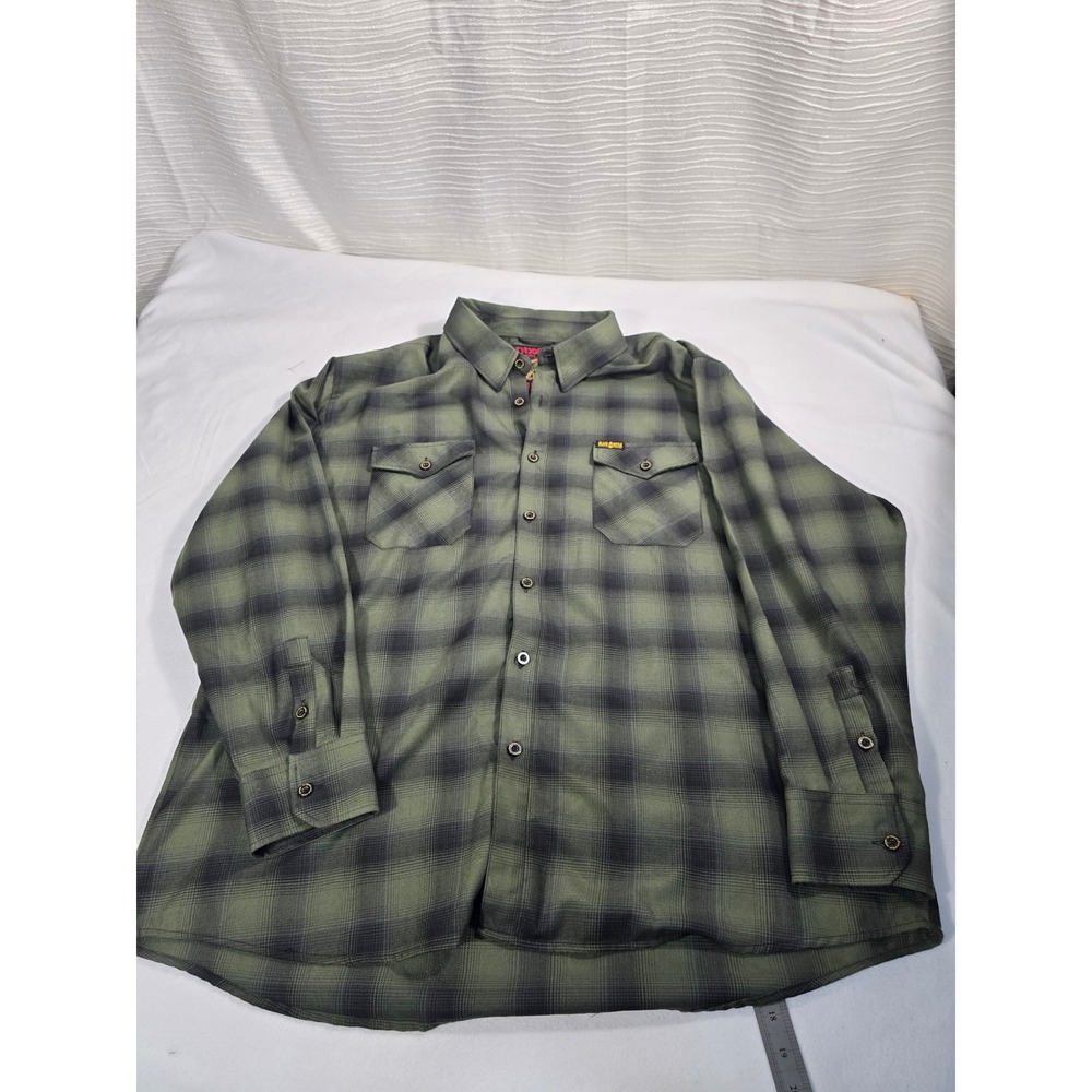 Dixxon Flannel Co x Black Rifle Coffee Company Green Black Plaid Shirt Mens 5XL